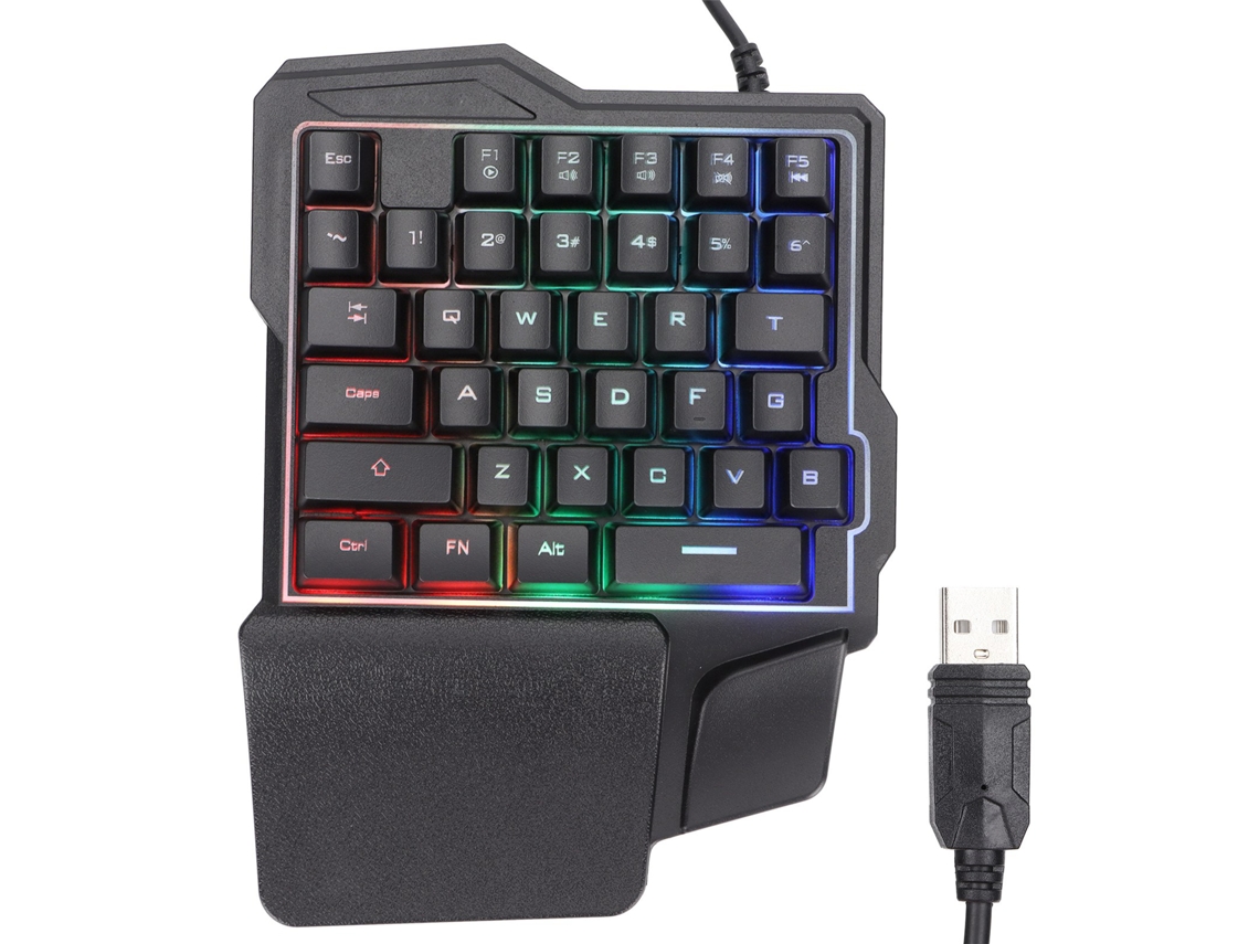 Teclado para Jogos Uma Mão LAXISCREED Design Canhoto Fio Rgb | LAXISCREED