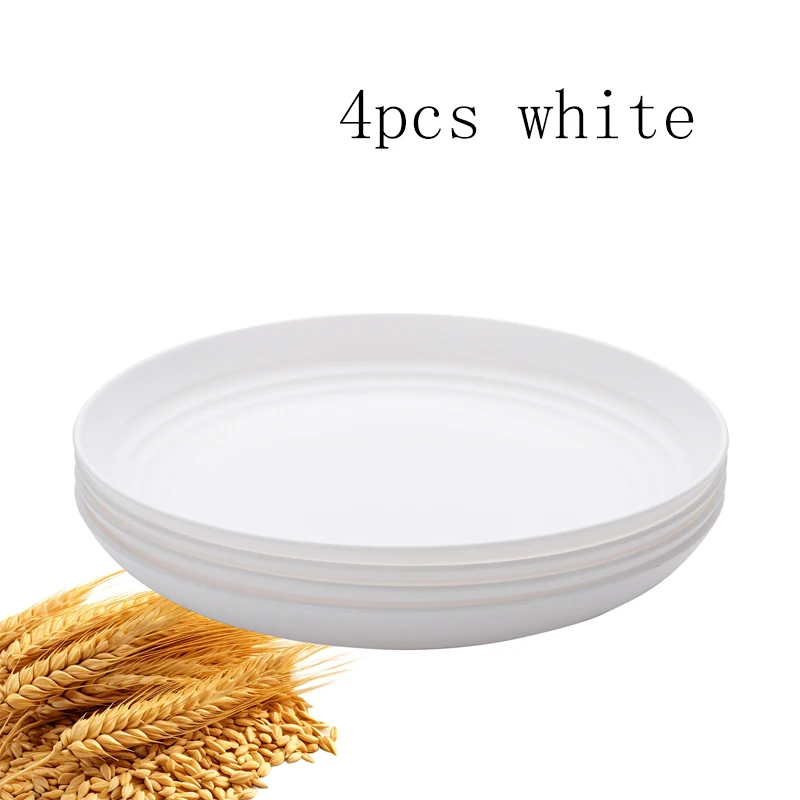 (4) Bandejas De Plástico Brancas (9 Polegadas De Diâmetro), Reutilizáveis, Perfeitas Para Cozinhas Domésticas.
