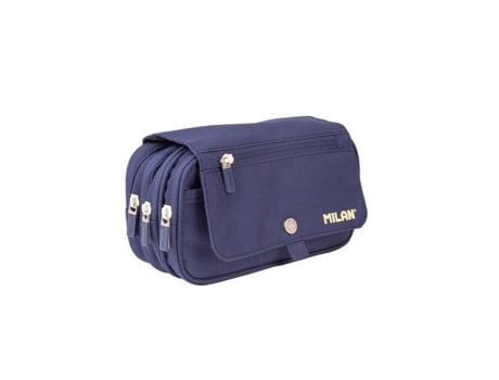 Mochila Milan 1918 com 4 zíperes, azul marinho, grande capacidade, Miraflow