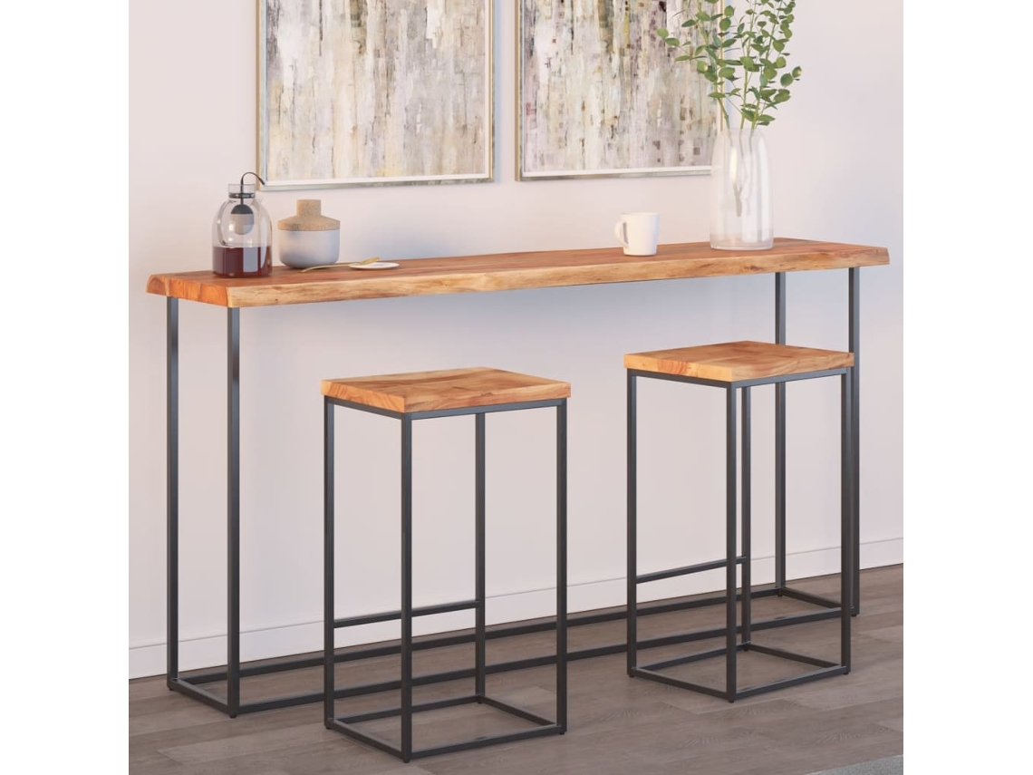 Vidaxl Tampo De Mesa Retangular Borda Viva 160x40x2,5 Cm Acácia Maciça