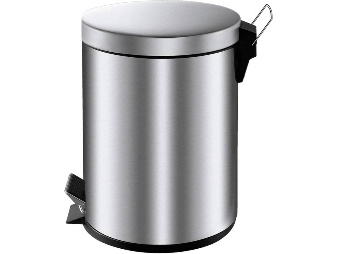 EKO Caixote do lixo com pedal Classic 5 L prateado fosco