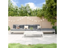 Conjunto Lounge 4 Peças Jardim Madeira De Pinho Maciça Branco Dkd Home Decor