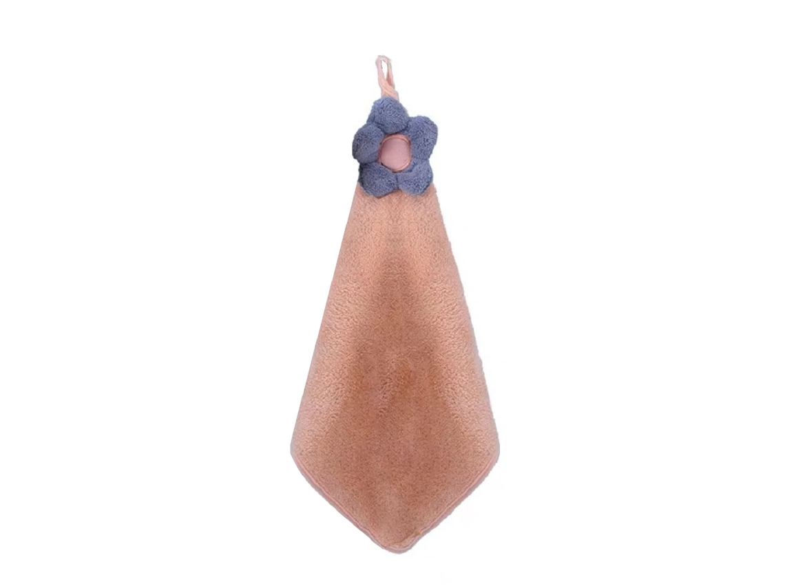 Toalha de Mão Suspensa, 30x30cm, Felpa, Coral, Absorvente, para Cozinha e Banheiro S/MARCA