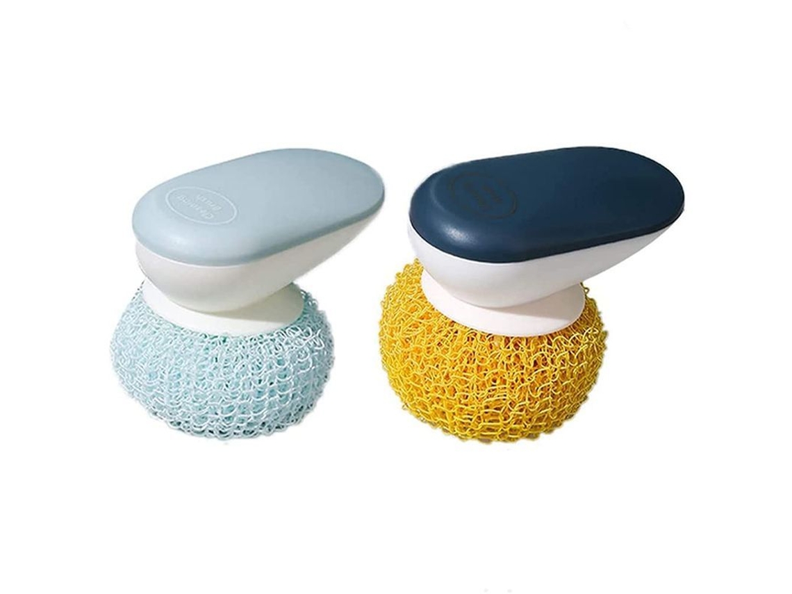 Rebe-balde De Limpeza Linjou 2pcs Azul+verde Fibra Nanofibra Escova Para Pratos, Panelas E Utensílios Sem Arranhar