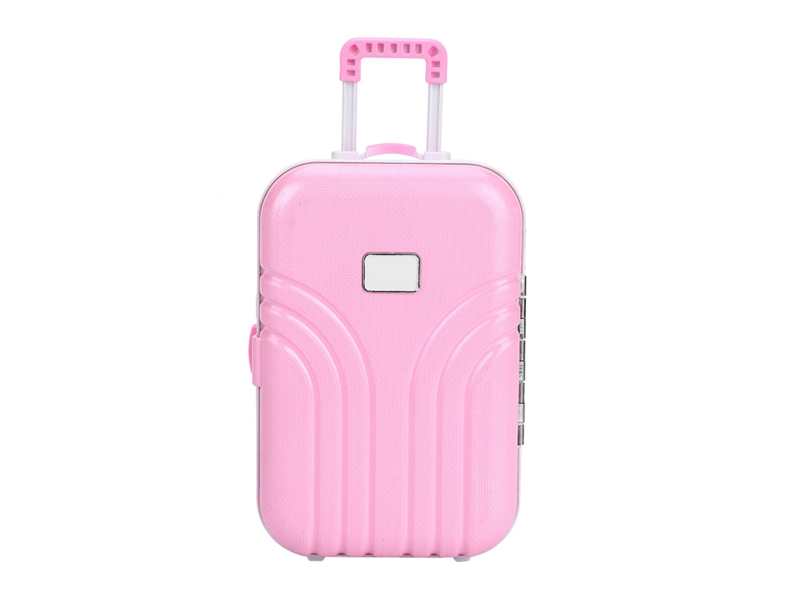 Mali brinquedo de Mala para Bebê Rosa Mala de Rodas Mini Bagagem Plástico Cuto