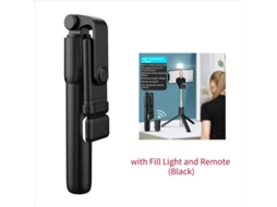 Lurelia Tripé Para Selfie Bluetooth, Com Controlo Remoto, Com Luz Led, Extensível, Até 10 M, Para Telemóvel, Preto