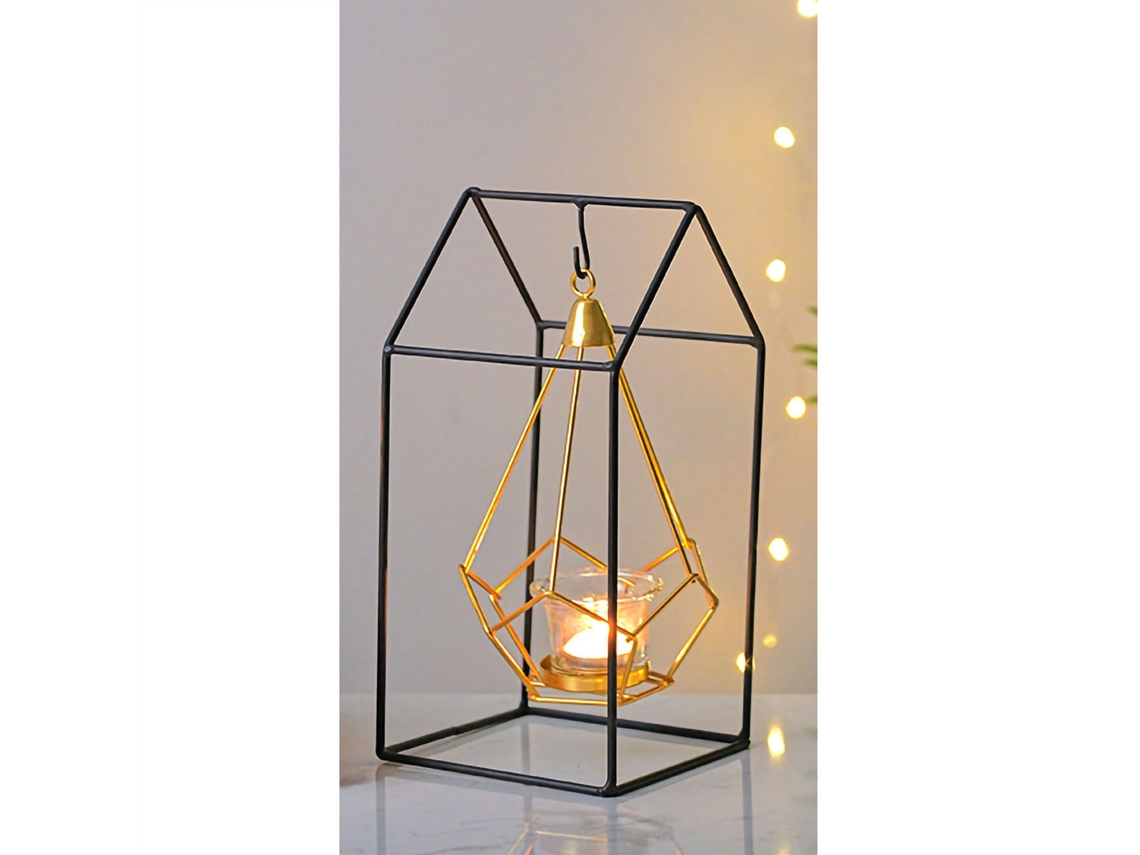 Porta velas de metal moderno decorativo lanterna romântica para sala hotel restaurante hut model S/MARCA