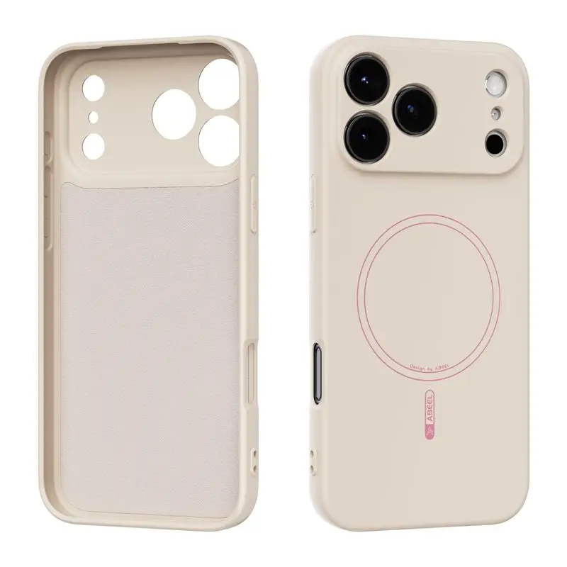 (bege, Iphone 17 Pro) Capa Magnética De Silicone Líquido Macio Para Iphone, Resistente A Quedas E Compatível Com Carregamento Sem Fio.