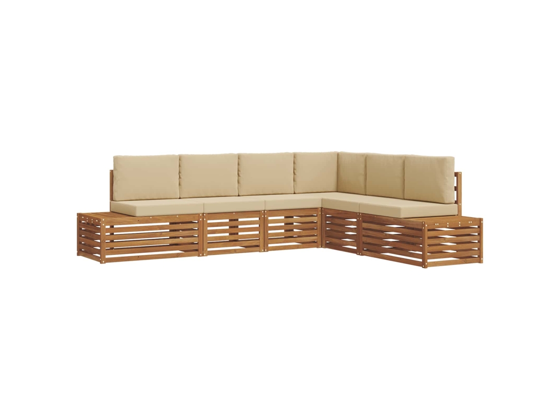 Maison Exclusive - Conjunto De Sofás Para Exterior Com Almofada Natural E Bege