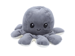 Muñeco De Peluche Pulpo Reversible De Doble Cara, Juguete Suave Para Bebés (gris-beige)