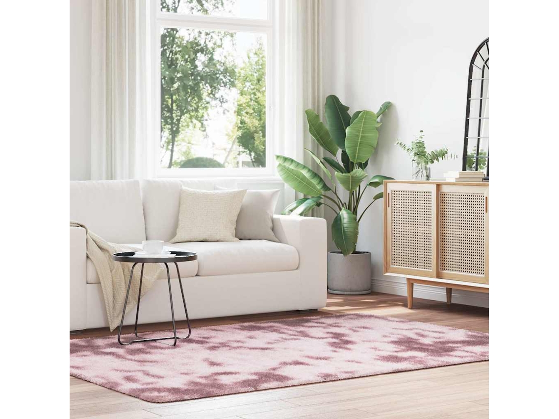 Vidaxl Tapete Shaggy De Pelo Alto Navarra 160x230 Cm Rosa Empoeirado