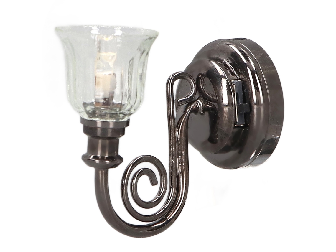 Primerox lâmpada de Parede Miniatura Casa de Bonecas 1:12 Led Luz Quente Vintage Metal Bateria