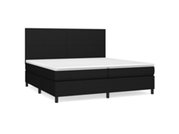 Cama com Molas/colchão 200x200 Cm Tecido Preto MAISON EXCLUSIVE