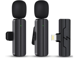 Microfone De Lapela Sem Fio - Mini Microfone De Gravação De Vídeo Para Criação De Conteúdo - Microfones De Encaixe Para Youtube, Vlog, Transmissão Ao