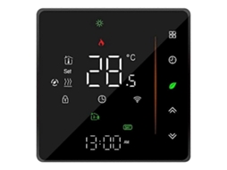 Lurelia Termostato Inteligente Wi-fi, Controlador De Temperatura Programável Semanalmente, Suporta Tela Sensível Ao Toque 3a, Preto