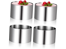 Conjunto De 4 Aros Redondos De Aço Inoxidável Yarnow Para Assar Sobrem