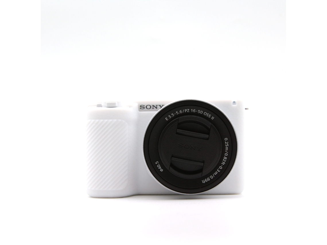 Capa para Sony Zv e10ii Capa de Silicone com Textura de Lichia para Câmera CUICH (branca)