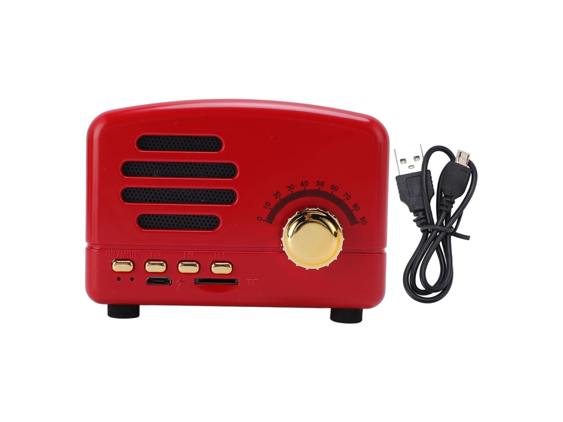 Caixa de som Bluetooth retrô, portátil, com luzes LED | EOOCOO