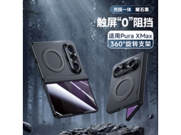 Capa Para Celular Huawei Pura X Max Edição De Colecionador (preta Anti-espionagem) Com Suporte Giratório, Dobradiça Magnética