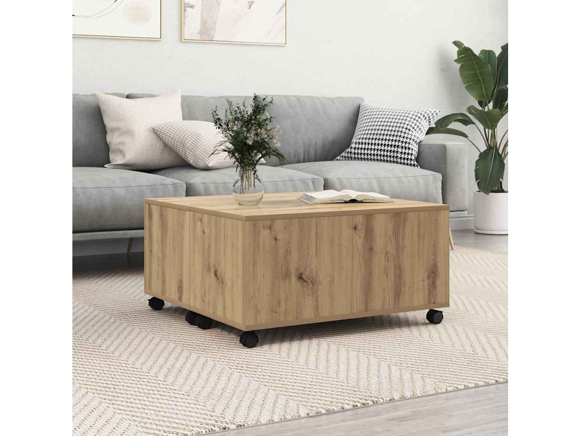 Vidaxl Mesa De Centro Carvalho Artesanal 75 X 75 X 38 Cm