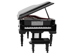 Modelo De Piano De Cola Miniatura Com Cadeira, Decoração Para Lar E Escritório, Preto, Madeira E Plástico Negro