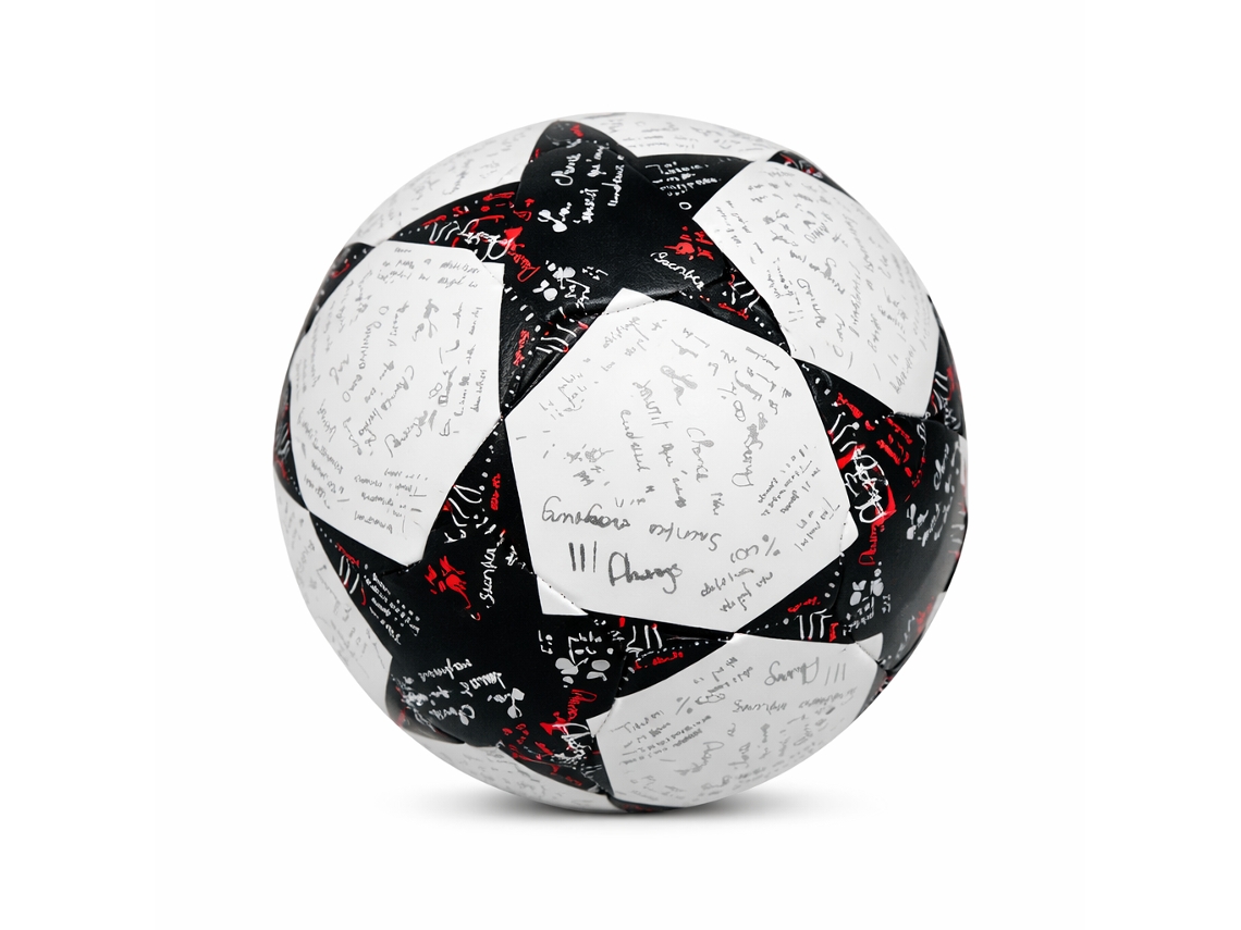 Bola De Futebol - Frases E Estrelas Bk Sd-6106 Branco + Preto