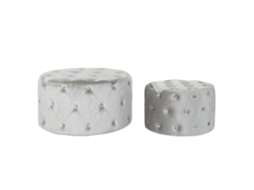 Conjunto de 2 Apoios para os Pés em Veludo Mdf ALEXANDRA HOUSE LIVING (78x78x42cm)