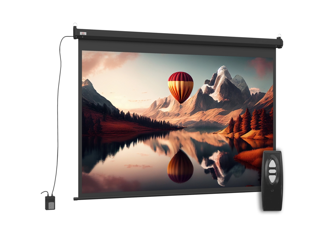 Projetor Com Vídeo, Motorizado, Elétrico, 84 Polegadas, 4, 3 4k, Hd, Painel, Controle, Remoto, Prático, Funcional, Comando, Distância, 4 K
