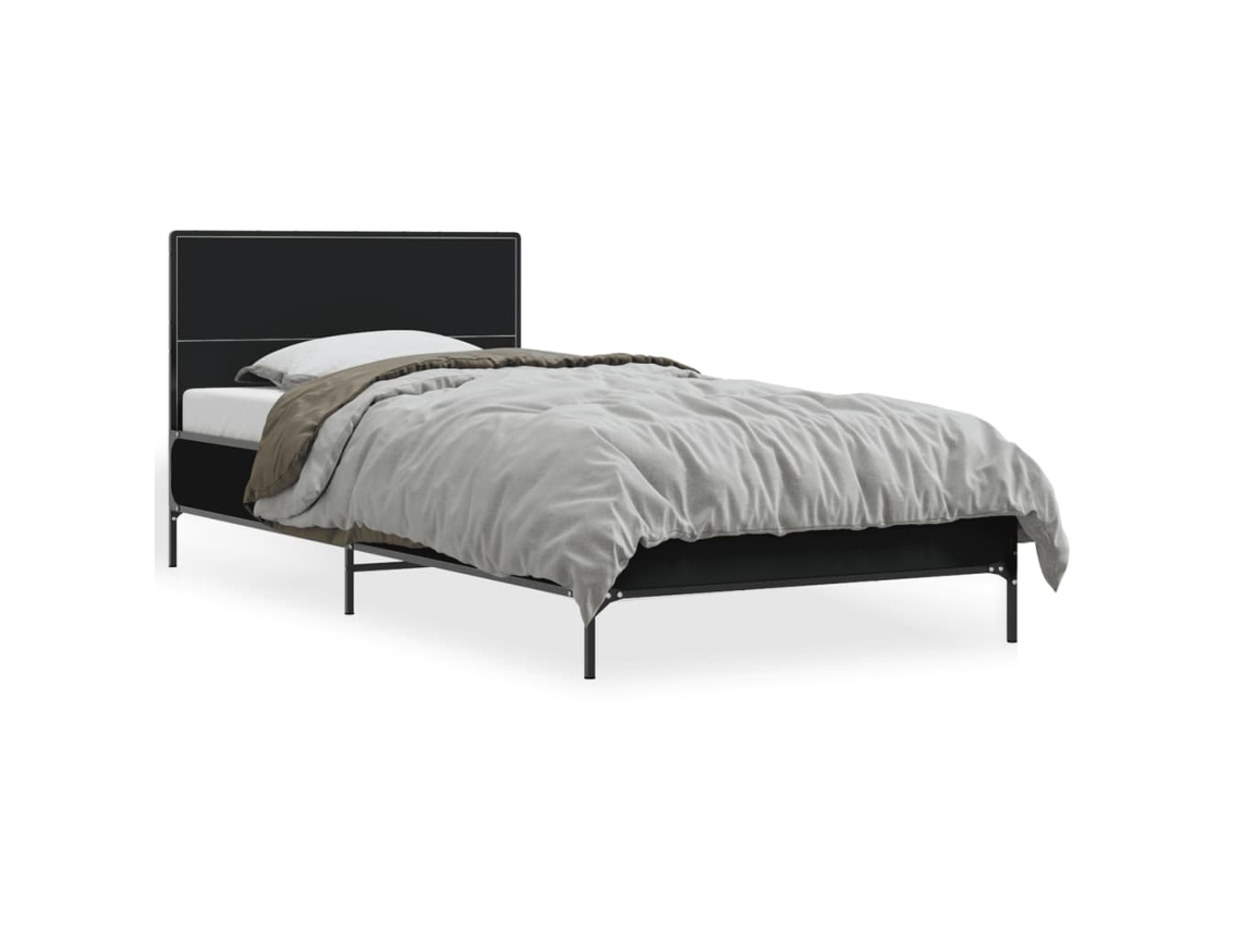 Bed Frame, Bed Frames Vidaxl Preto Madeira Processada (75 X 190 Cm)