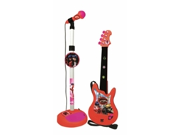 Miraculous/ladybag Guitarra E Microfone - 4 Cordas - Funciona Com Bateria