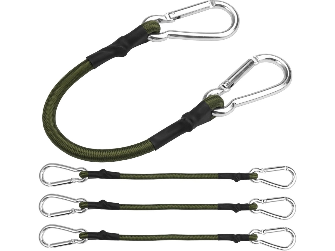 Conjunto De 4 Unidades, Corda Elástica Com Mosquetão, 30 Cm, Para Amarração De Bagagem, Tensionamento, Expansor, Tiras De Borracha Para Camping, Vela