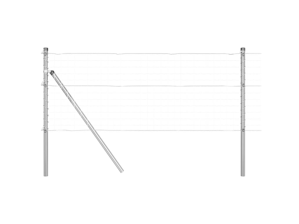 Conjunto 26 Poste De Cerca Vidaxl Prateado Aço (100 Cm)