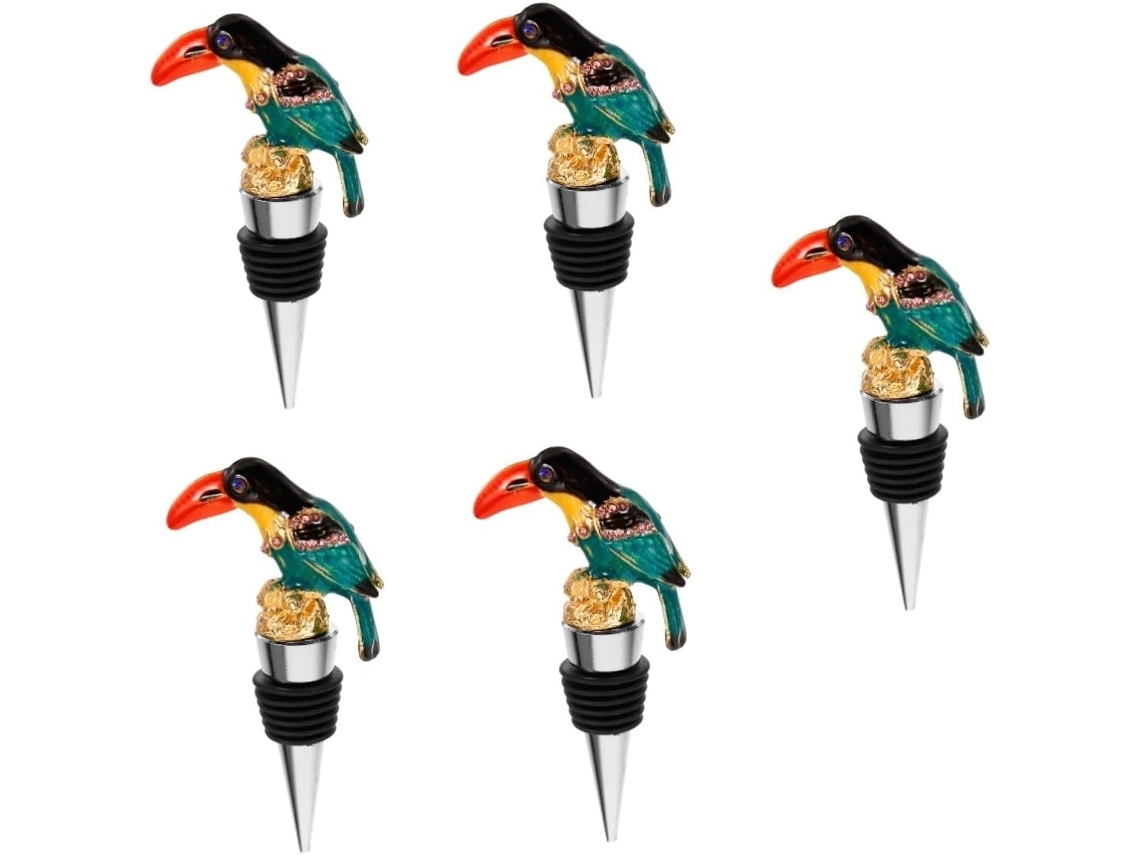 Conjunto De 5 Rolhas De Vinho Decorativas