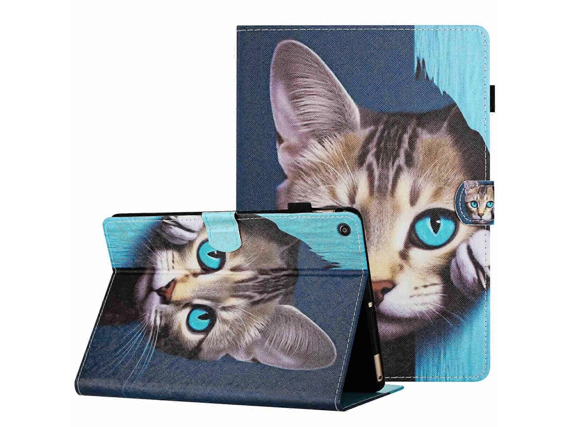 Capa de couro Webake para tablet inteligente com padrão pintado e costura