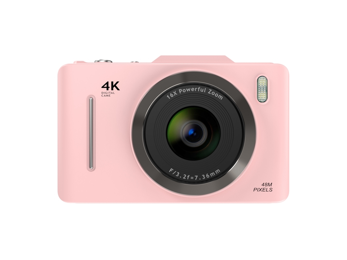 Câmera Digital 4k Hd Zoom 16x Com Preenchimento Rosa Claro Veanxin