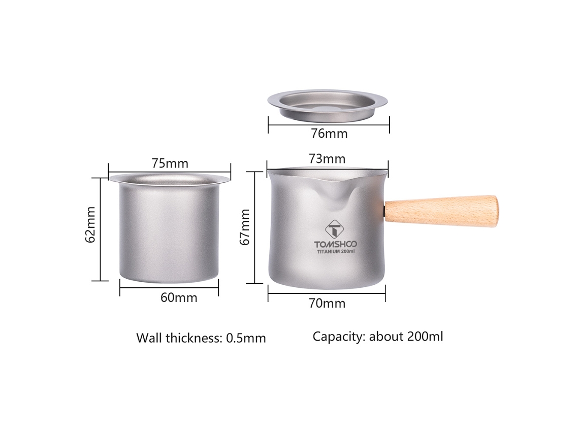 Caneca de Chá de Titânio com Filtro Tomshoo