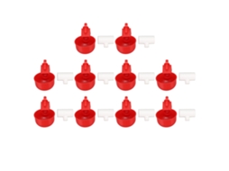 Primerox 10pçs Flocos Automáticos para Beber Galinha Patos Ganso Perus Coelho Kit Plastico Vermelho