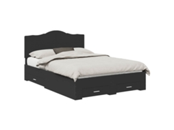 Estrutura da Cama Preto MAISON EXCLUSIVE em Madeira Processada 140x190 cm