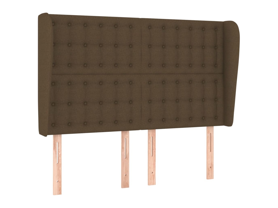 Cabeceira de Cama com Abas Tecido Castanho Escuro MAISON EXCLUSIVE (147x23x118 cm)