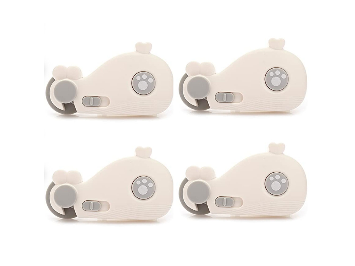 Ferramenta 4Pcs10.4*6Cm Fechadura Infantil Baleia-Branca Fechaduras Mais Grossas de Segurança para Crianças À Prova Bebês Armários Gavetas UISAVE