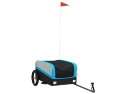 Reboque de Carga para Bicicleta Vida Xl Ferro Preto e Azul 30 kg VIDAXL