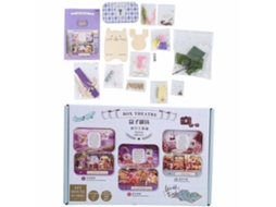 Primerox kit Casa de Bonecas de Madeira Diy com Luz Led Miniatura Presente de Natal Brinquedo para Crianças