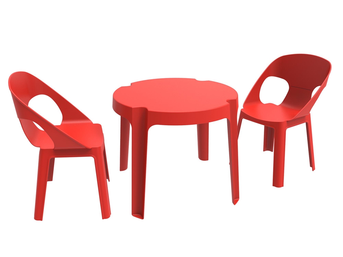 Set 2+1 Cadeiras-mesa Crianças Interior, Exterior Vermelho Rita Garbar