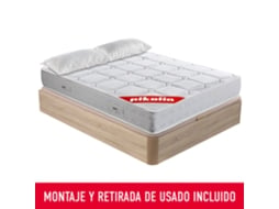 Pack PIKOLIN Sommier Natural + Colchão Molas Ensacadas Wow + Almofada Grátis (150 x 190 - 59 Cm de Altura)