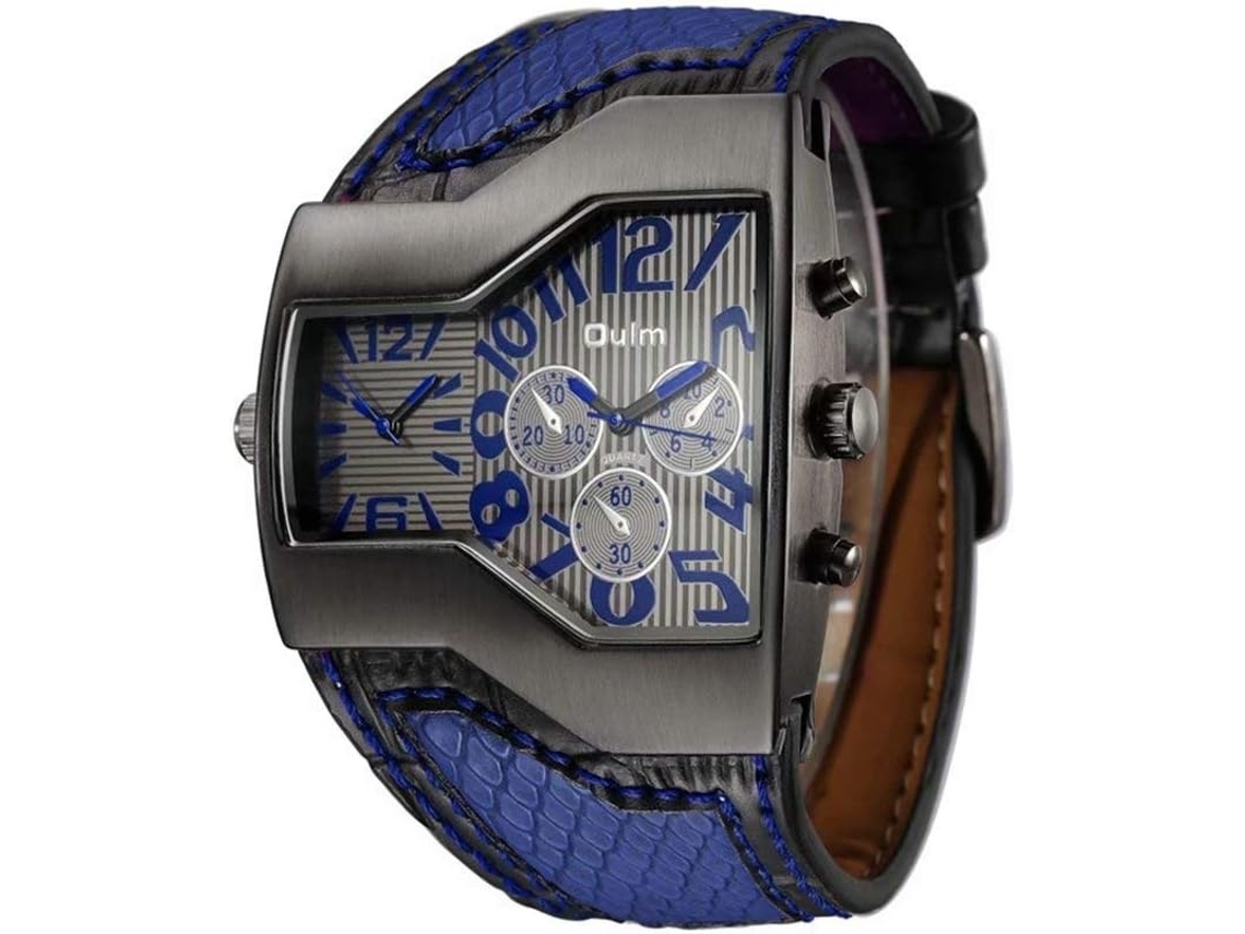 Lurelia Relógio Masculino, Movimento De Quartzo, Duplo Fuso/mostrador