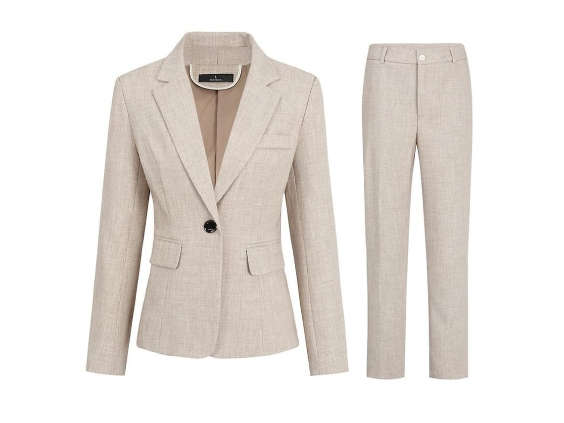 2026 traje de Oficina para Mujer Mystdiy 2 Piezas Chaqueta Con 1 Botón Y Pantalones
