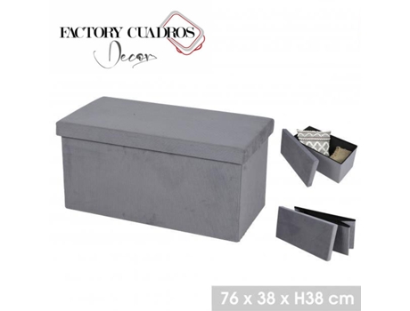 Banco De Armazenamento Em Veludo 76X38X38Cm FACTORY CUADROS