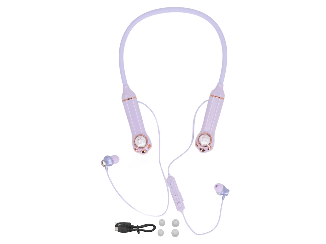 Fones de Ouvido Bluetooth Intra auricular com banda cervical EOOCOO com luz RGB e resistência IPX5