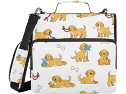 Pasta para Gold Retriever reforçada com 3 argolas e zíper, 8 cm (1,5 pol.), altura do ombro, inclui pasta com bolsa com zíper.