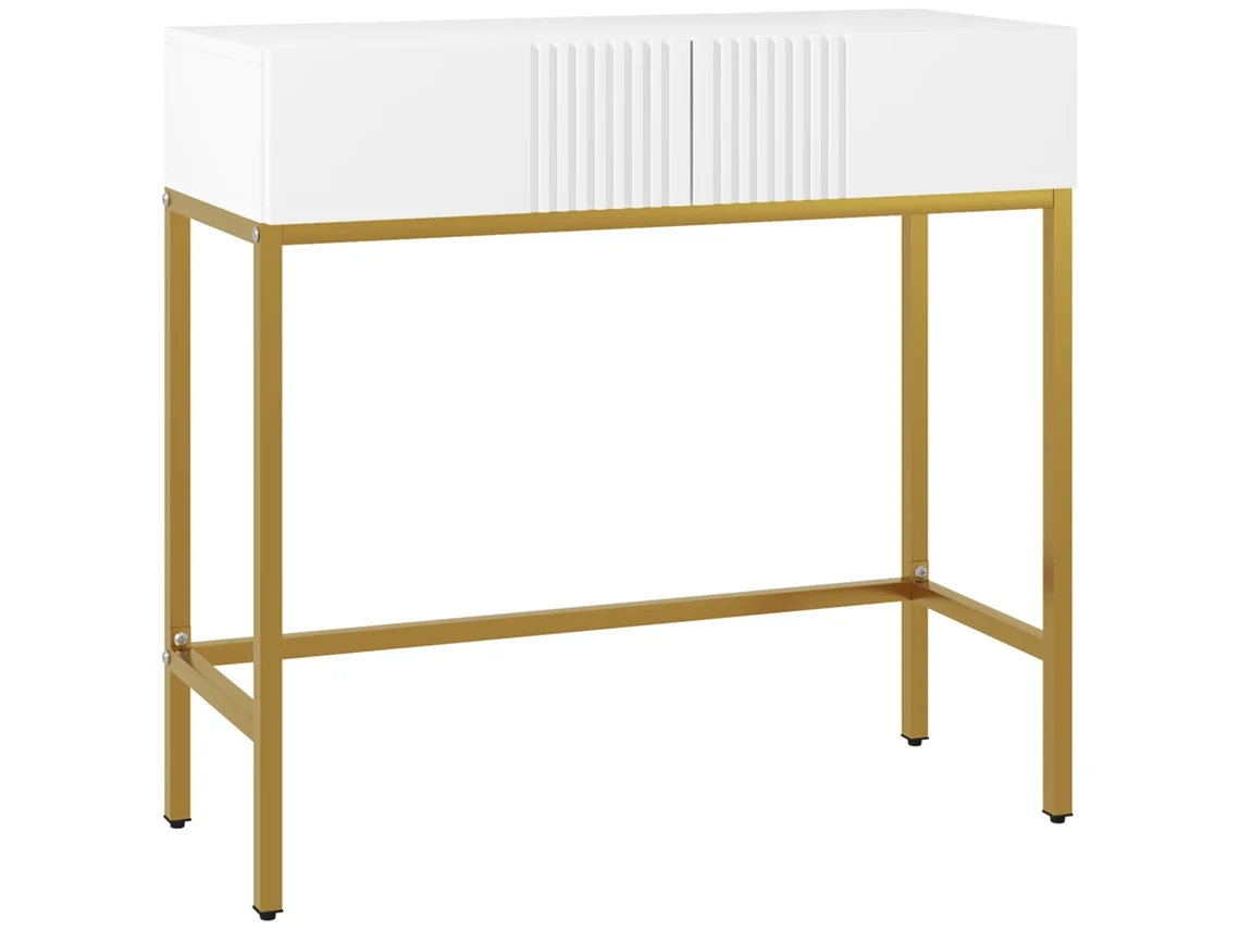Mesa de entrada com 2 gavetas, 80x31,5x75 cm, branco S/MARCA